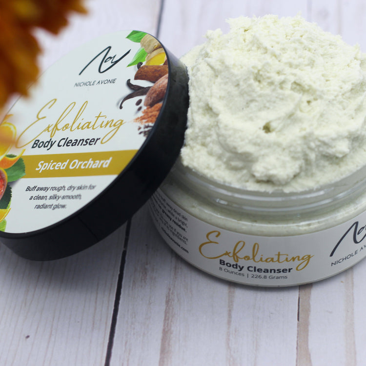 Nichole Avonie Exfoliating Body Cleanser Spiced Orchard Open Jar